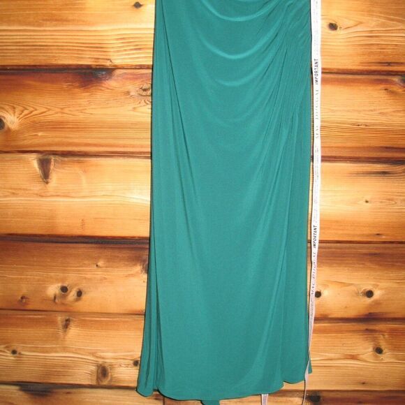 MAC DUGGAL 26484 Womens Green Ruched Off-The-Shoulder Midi Dress - Picture 8 of 14